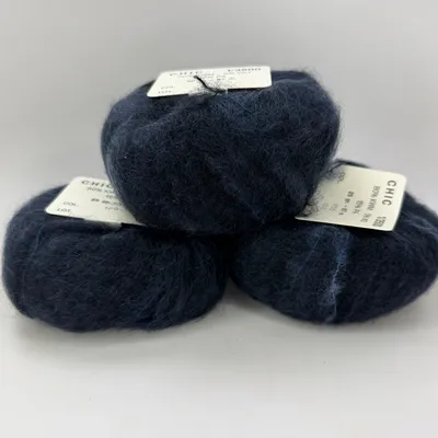 Lot of 3 CHIC 1/3500 Kid Mohair Wool Blend Yarn Skeins 25g Color 800 Lot 130