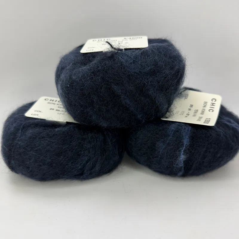 Lot of 3 CHIC 1/3500 Kid Mohair Wool Blend Yarn Skeins 25g Color 800 Lot 130