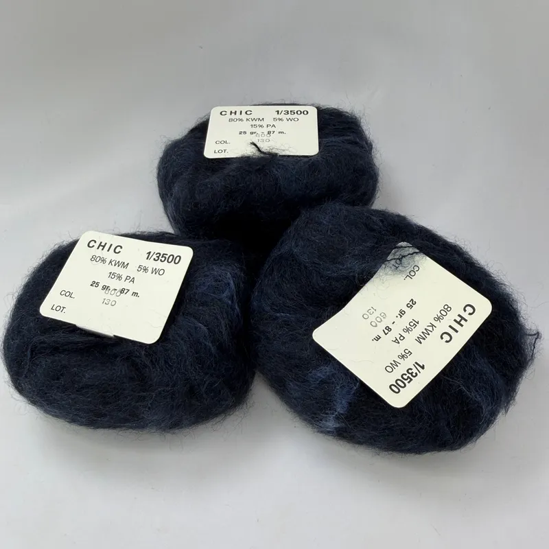 Lot of 3 CHIC 1/3500 Kid Mohair Wool Blend Yarn Skeins 25g Color 800 Lot 130