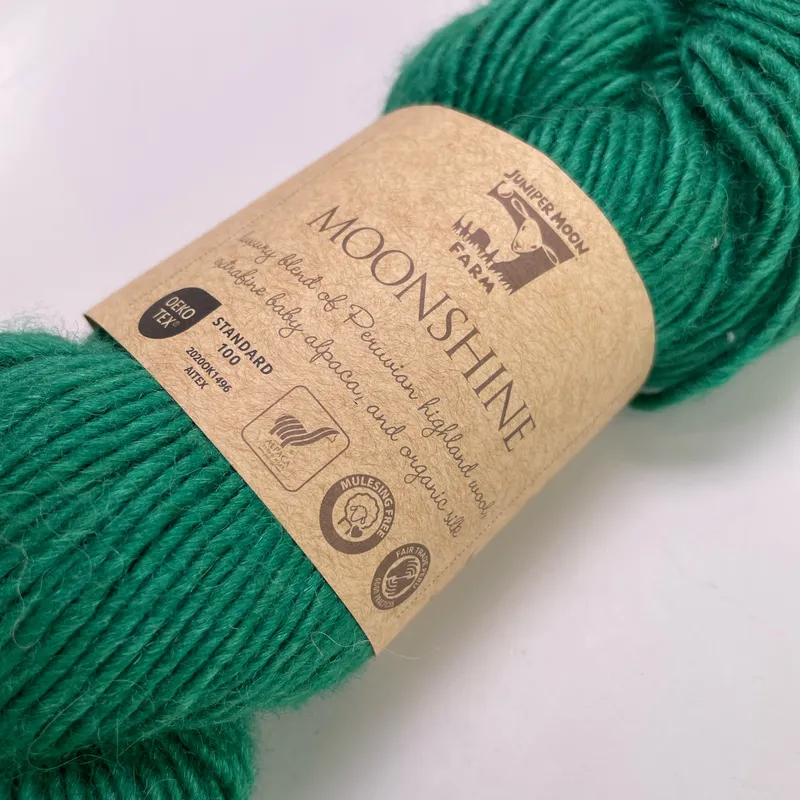 Juniper Moon Farm Moonshine Yarn Color 96 Green Wool Alpaca Silk 100g Worsted