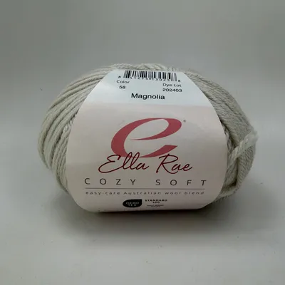 Ella Rae Cozy Soft Yarn Magnolia Color 58 Wool Blend 100g Skein 213yds