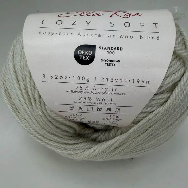 Ella Rae Cozy Soft Yarn Magnolia Color 58 Wool Blend 100g Skein 213yds