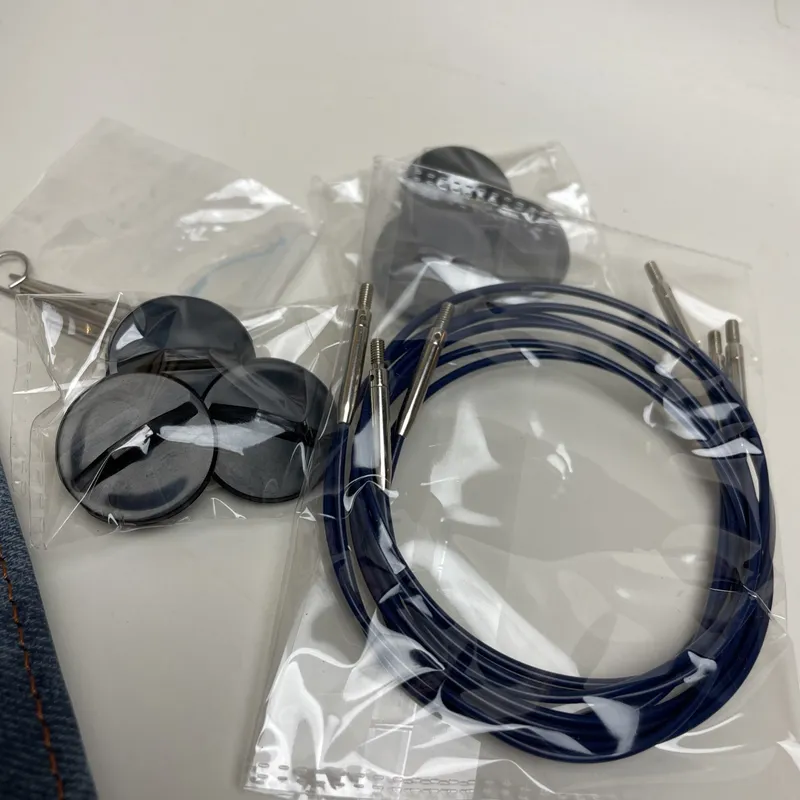 Lykke 5" Indigo Interchangeable Needles Starter Set, Blue Denim Fabric Case