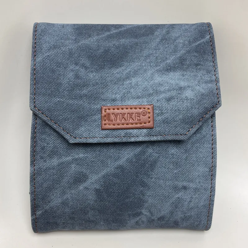 Lykke 5" Indigo Interchangeable Needles Starter Set, Blue Denim Fabric Case