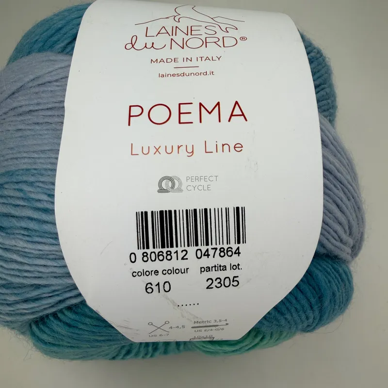 Laines du Nord Poema 100% Wool Gradient Yarn Cake 150g 656 Yd Color 610